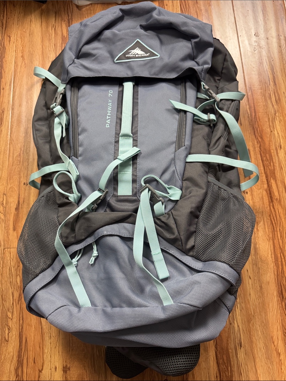 High Sierra Pathway 70 Backpack - Gray with Mint Accents